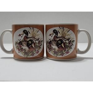 Lot of 2 NEW Woodland Celebration Coffee Cup/Mug Jamie Gardner Rehfeld Ducks